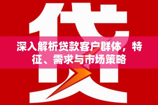 伍家岗深入解析贷款客户群体，特征、需求与市场策略