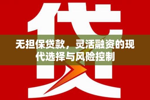 伍家岗无担保贷款，灵活融资的现代选择与风险控制