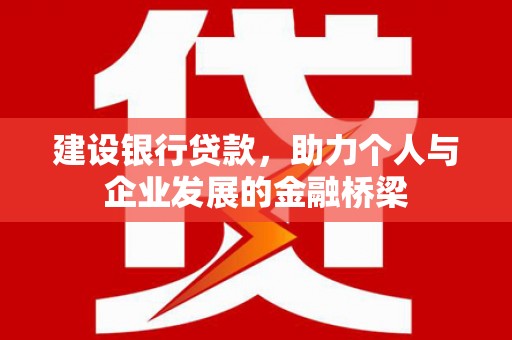 伍家岗建设银行贷款，助力个人与企业发展的金融桥梁