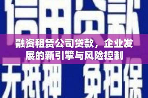 伍家岗融资租赁公司贷款，企业发展的新引擎与风险控制